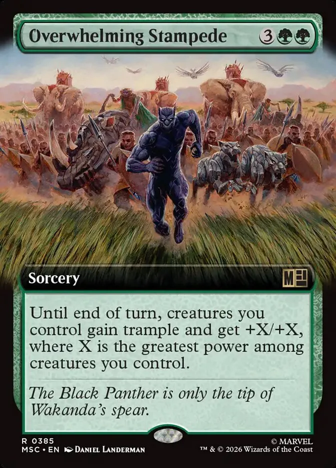 2026 Marvel Super Heroes Commander Overwhelming Stampede #385 rare card image