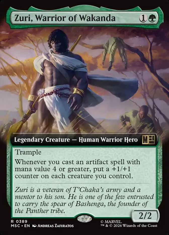 2026 Marvel Super Heroes Commander Zuri, Warrior of Wakanda #389 rare card image