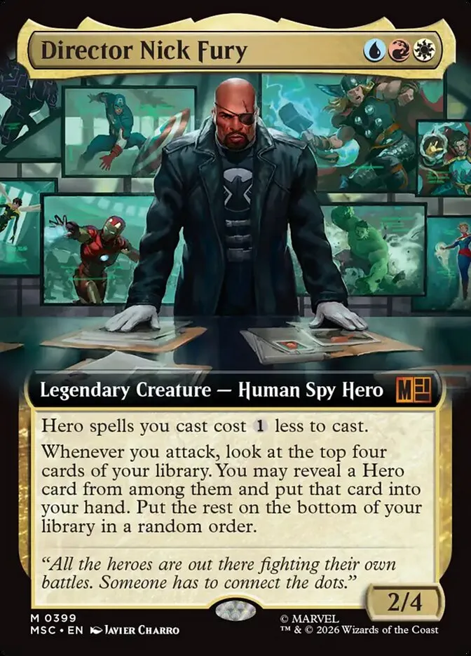 2026 Marvel Super Heroes Commander Director Nick Fury #399 mythic card image