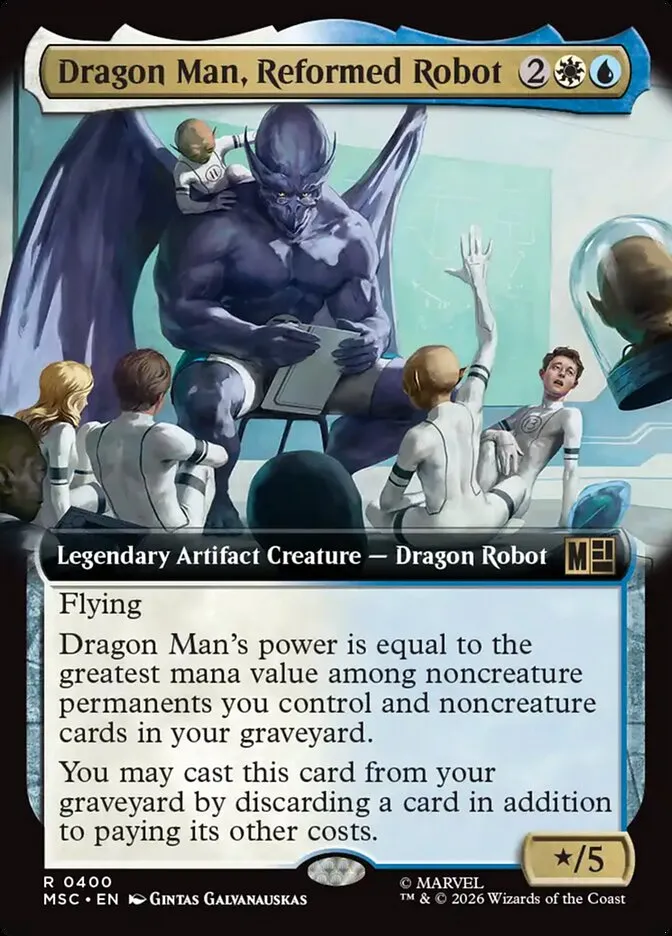 2026 Marvel Super Heroes Commander Dragon Man, Reformed Robot #400 rare card image