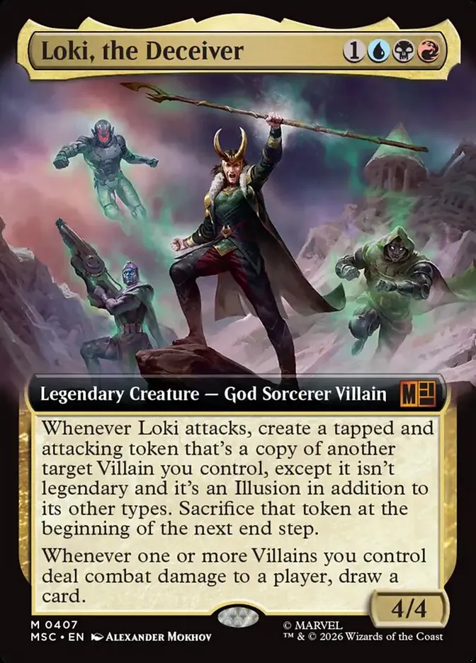 2026 Marvel Super Heroes Commander Loki, the Deceiver #407 mythic card image