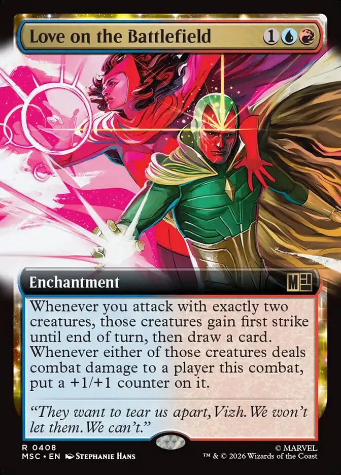2026 Marvel Super Heroes Commander Love on the Battlefield #408 rare card image