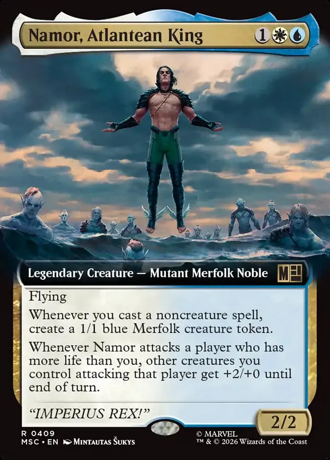2026 Marvel Super Heroes Commander Namor, Atlantean King #409 rare card image
