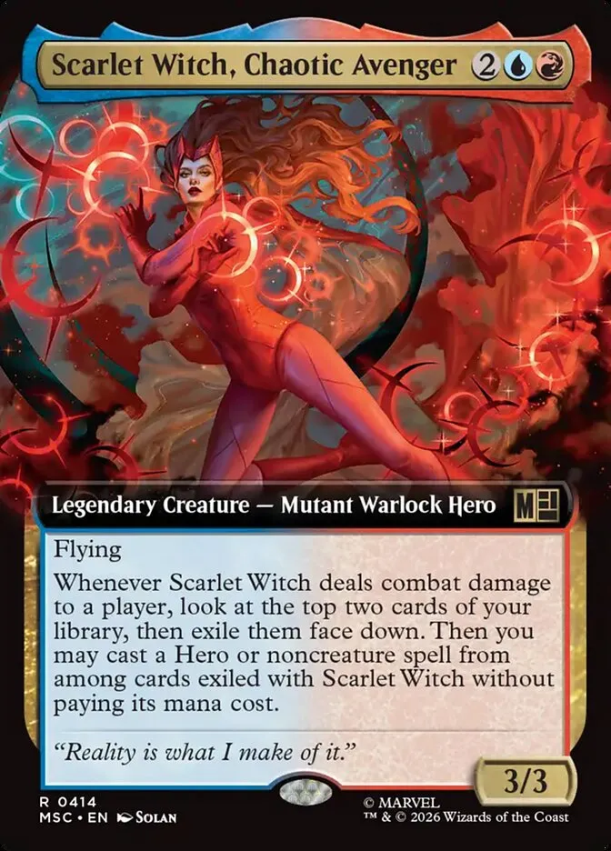 2026 Marvel Super Heroes Commander Scarlet Witch, Chaotic Avenger #414 rare card image