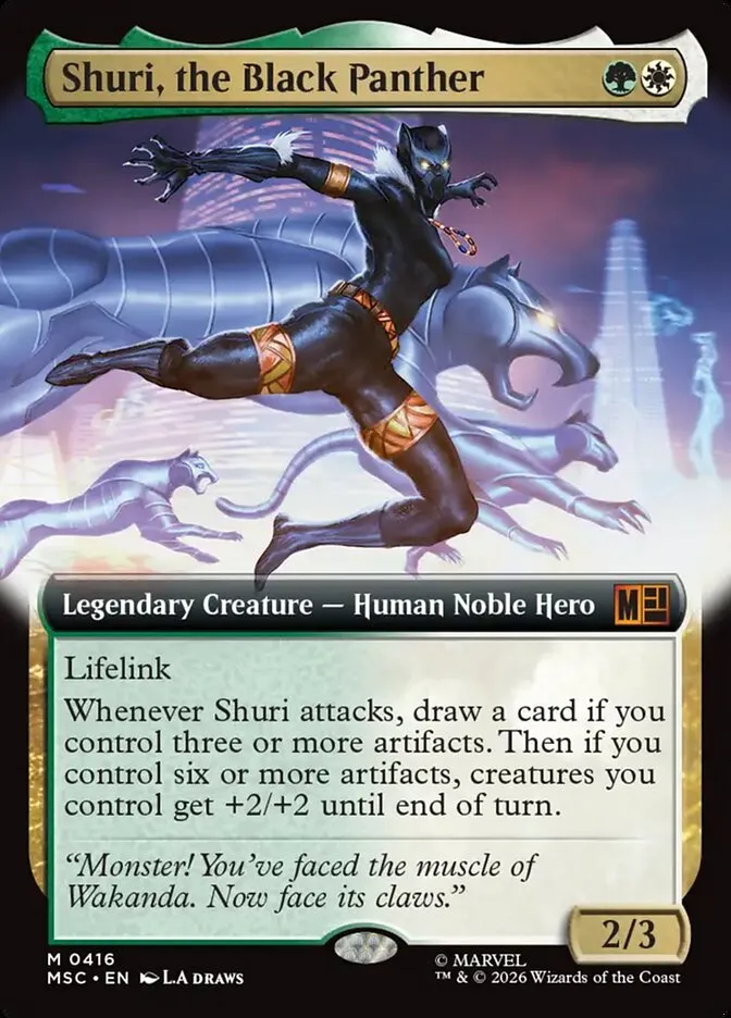 2026 Marvel Super Heroes Commander Shuri, the Black Panther #416 mythic card image