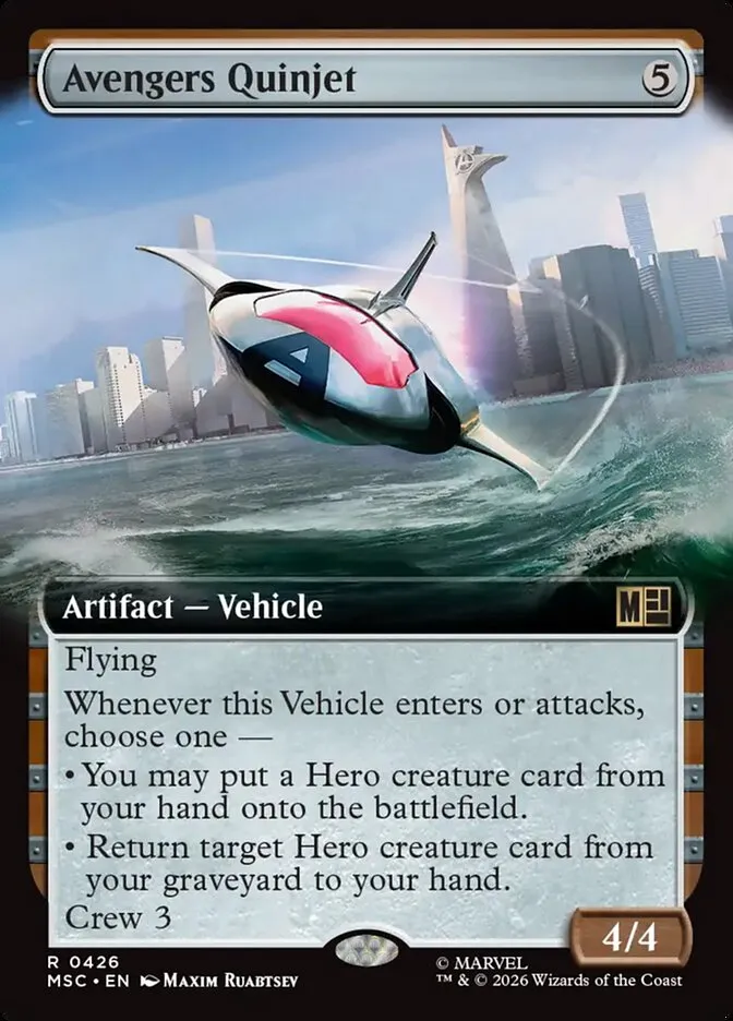 2026 Marvel Super Heroes Commander Avengers Quinjet #426 rare card image