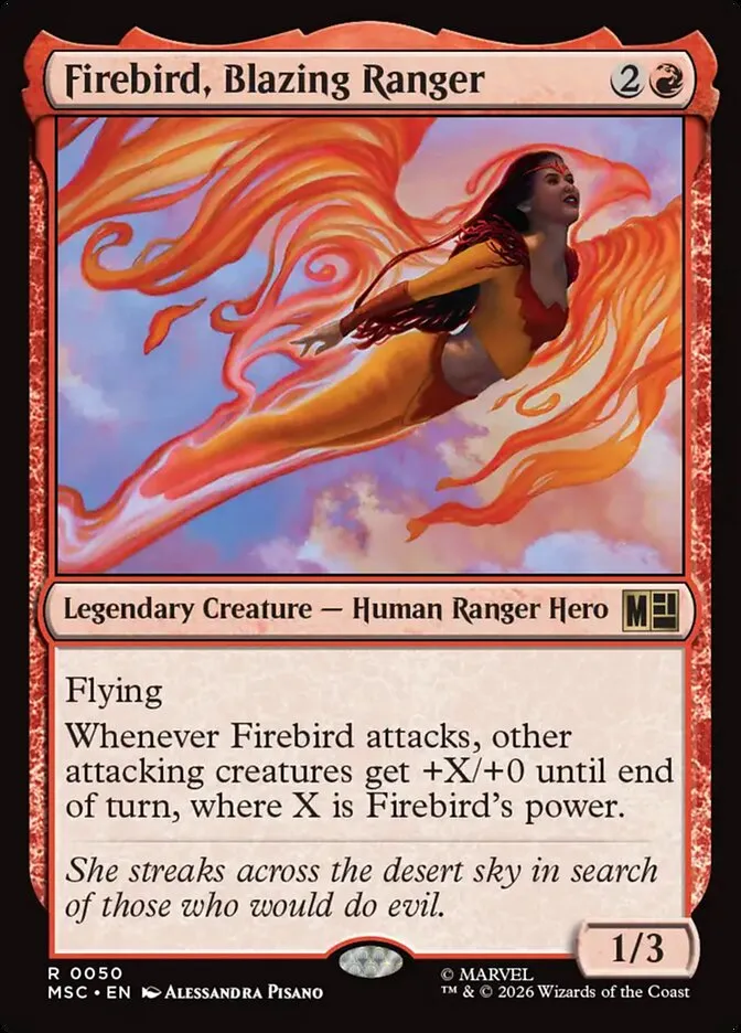 2026 Marvel Super Heroes Commander Firebird, Blazing Ranger rare #50 rare card image