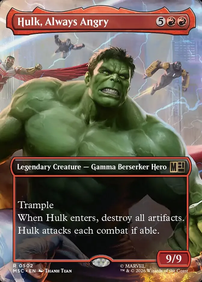 2026 Marvel Super Heroes Commander Hulk, Always Angry #502 rare card image