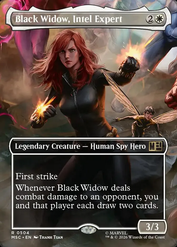 2026 Marvel Super Heroes Commander Black Widow, Intel Expert #504 rare card image