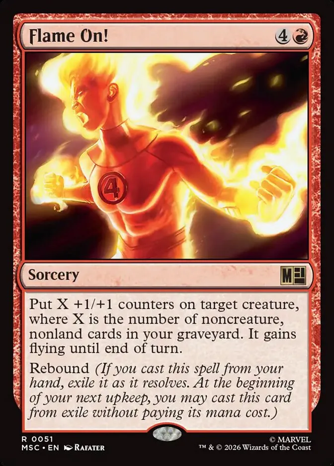 2026 Marvel Super Heroes Commander Flame On! rare #51 rare card image