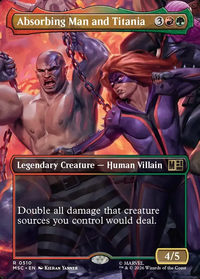 2026 Marvel Super Heroes Commander Absorbing Man and Titania #510 rare card image