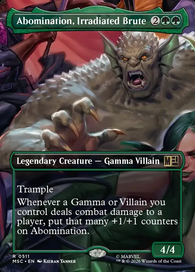 2026 Marvel Super Heroes Commander Abomination, Irradiated Brute #511 rare card image