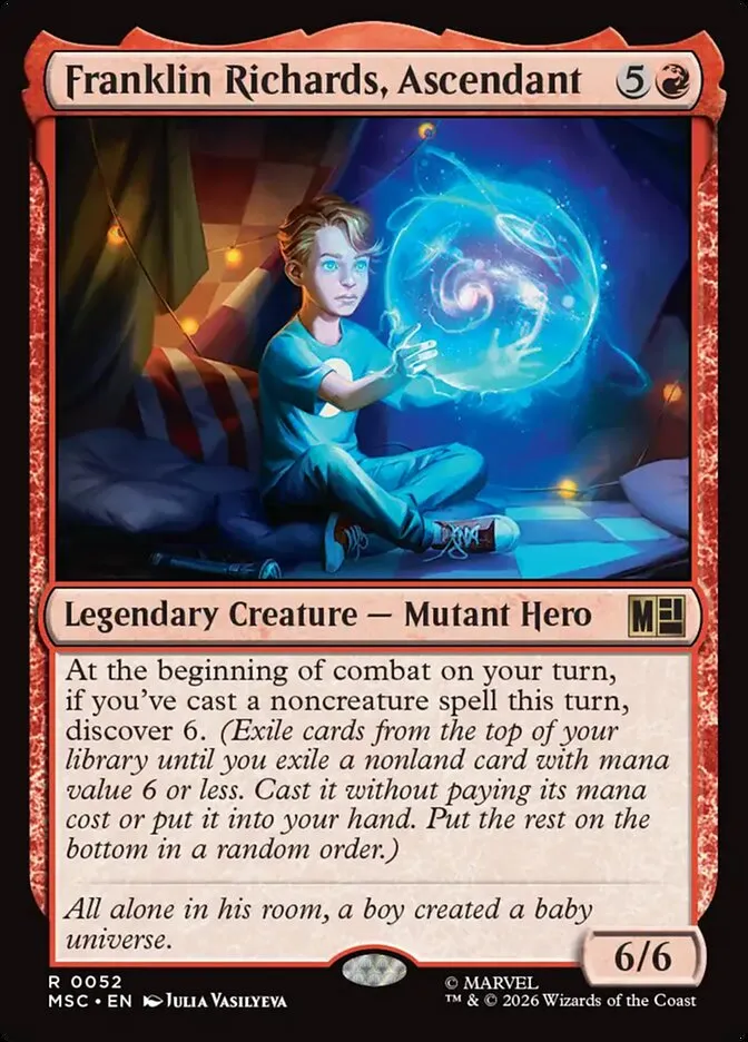 2026 Marvel Super Heroes Commander Franklin Richards, Ascendant rare #52 rare card image