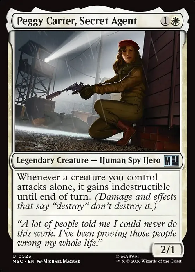 2026 Marvel Super Heroes Commander Peggy Carter, Secret Agent #523 uncommon card image