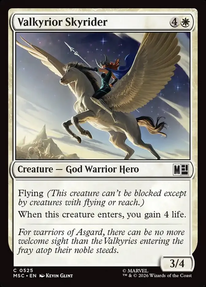 2026 Marvel Super Heroes Commander Valkyrior Skyrider common #525 common card image