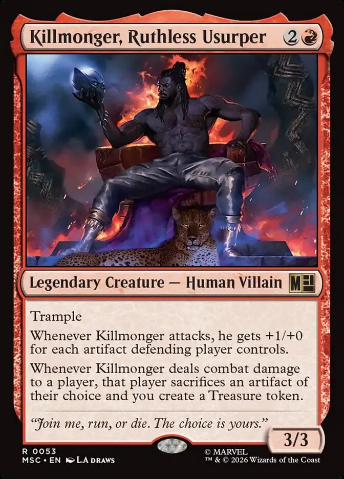 2026 Marvel Super Heroes Commander Killmonger, Ruthless Usurper rare #53 rare card image