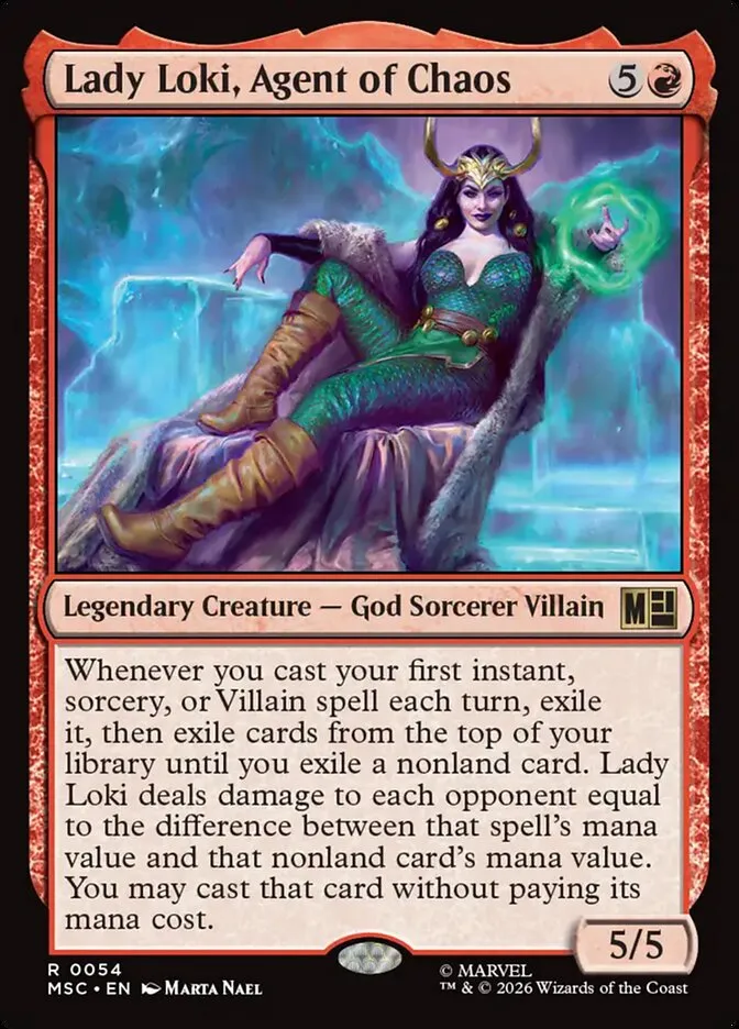 2026 Marvel Super Heroes Commander Lady Loki, Agent of Chaos rare #54 rare card image