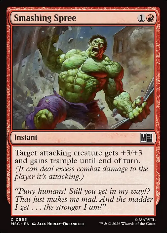 2026 Marvel Super Heroes Commander Smashing Spree common #555 common card image