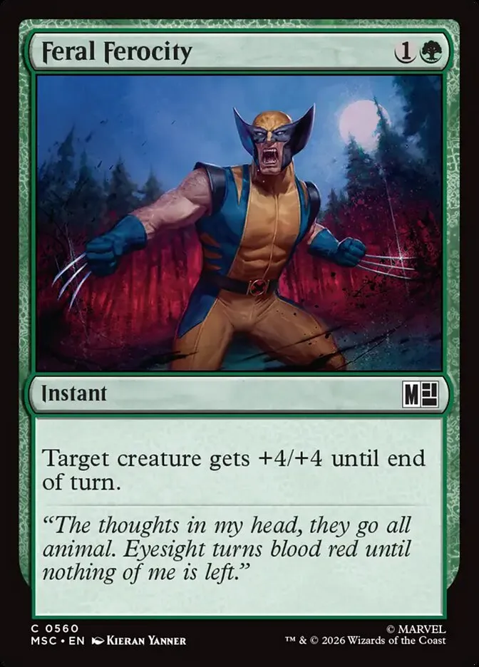 2026 Marvel Super Heroes Commander Feral Ferocity common #560 common card image