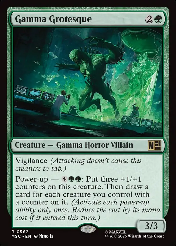 2026 Marvel Super Heroes Commander Gamma Grotesque #562 rare card image
