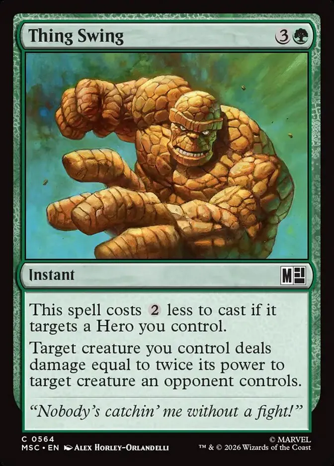 2026 Marvel Super Heroes Commander Thing Swing common #564 common card image