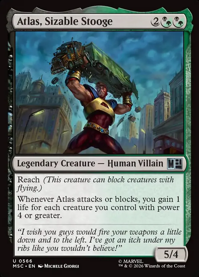 2026 Marvel Super Heroes Commander Atlas, Sizable Stooge #566 uncommon card image