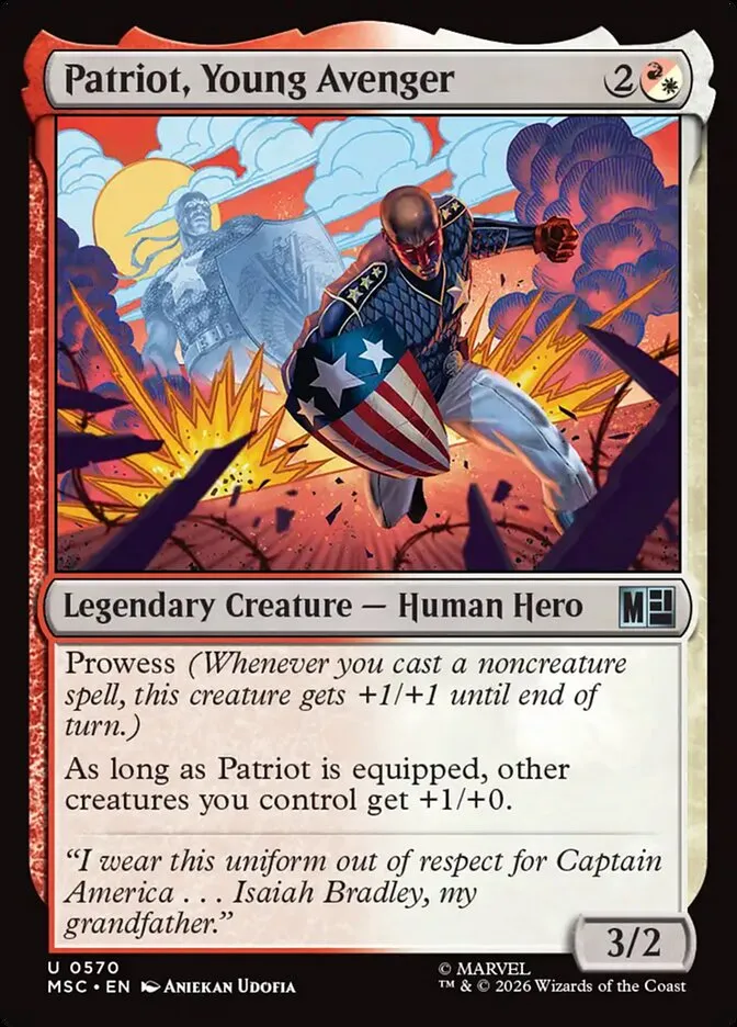 2026 Marvel Super Heroes Commander Patriot, Young Avenger #570 uncommon card image