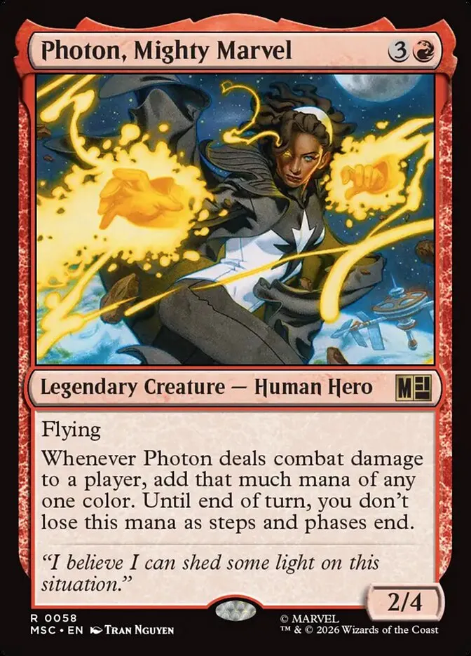 2026 Marvel Super Heroes Commander Photon, Mighty Marvel rare #58 rare card image