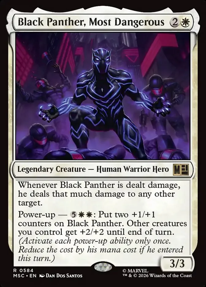 2026 Marvel Super Heroes Commander Black Panther, Most Dangerous #584 rare card image