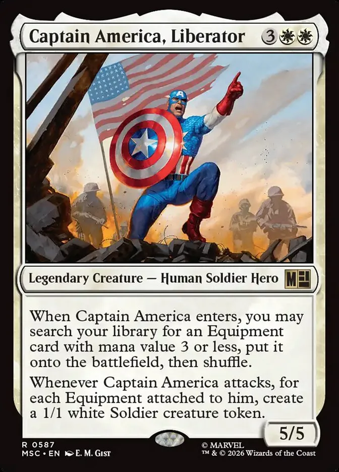 2026 Marvel Super Heroes Commander Captain America, Liberator #587 rare card image