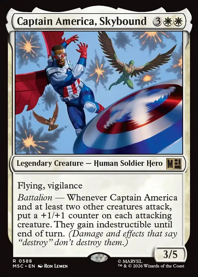 2026 Marvel Super Heroes Commander Captain America, Skybound #588 rare card image