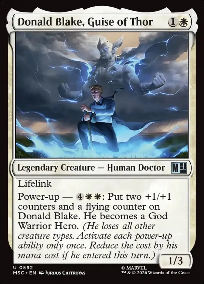 2026 Marvel Super Heroes Commander Donald Blake, Guise of Thor #592 uncommon card image