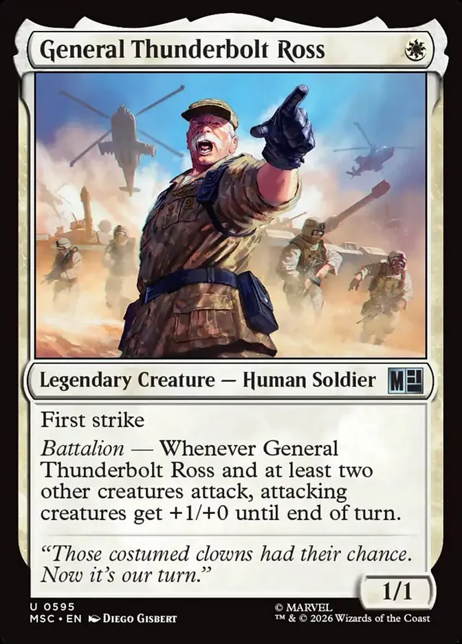 2026 Marvel Super Heroes Commander General Thunderbolt Ross uncommon #595 uncommon card image