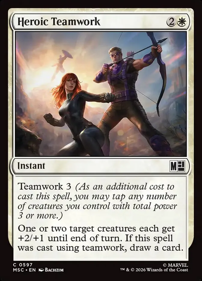 2026 Marvel Super Heroes Commander Heroic Teamwork common #597 common card image
