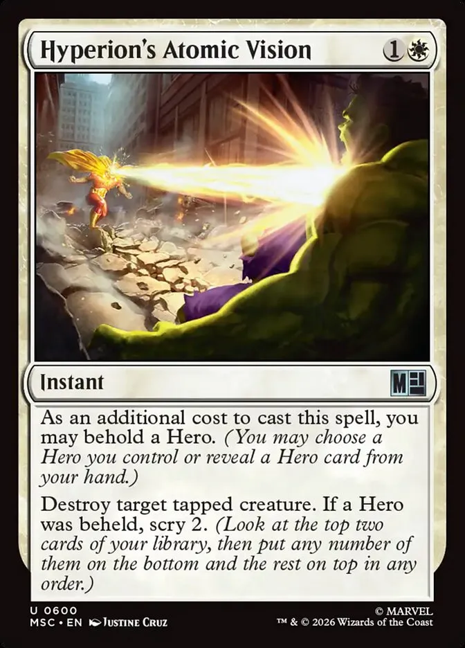 2026 Marvel Super Heroes Commander Hyperion's Atomic Vision uncommon #600 uncommon card image