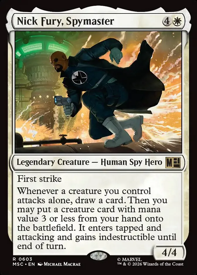 2026 Marvel Super Heroes Commander Nick Fury, Spymaster #603 rare card image