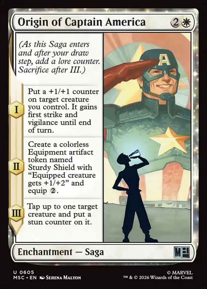 2026 Marvel Super Heroes Commander Origin of Captain America #605 uncommon card image
