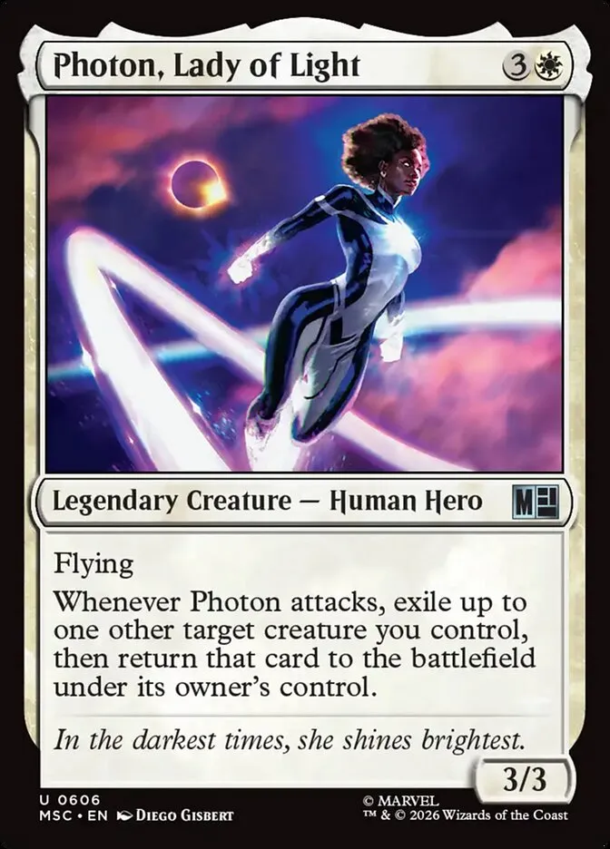 2026 Marvel Super Heroes Commander Photon, Lady of Light #606 uncommon card image