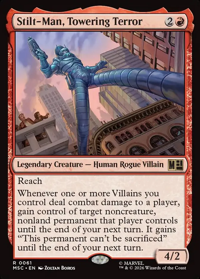 2026 Marvel Super Heroes Commander Stilt-Man, Towering Terror rare #61 rare card image