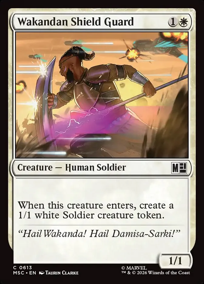 2026 Marvel Super Heroes Commander Wakandan Shield Guard common #613 common card image