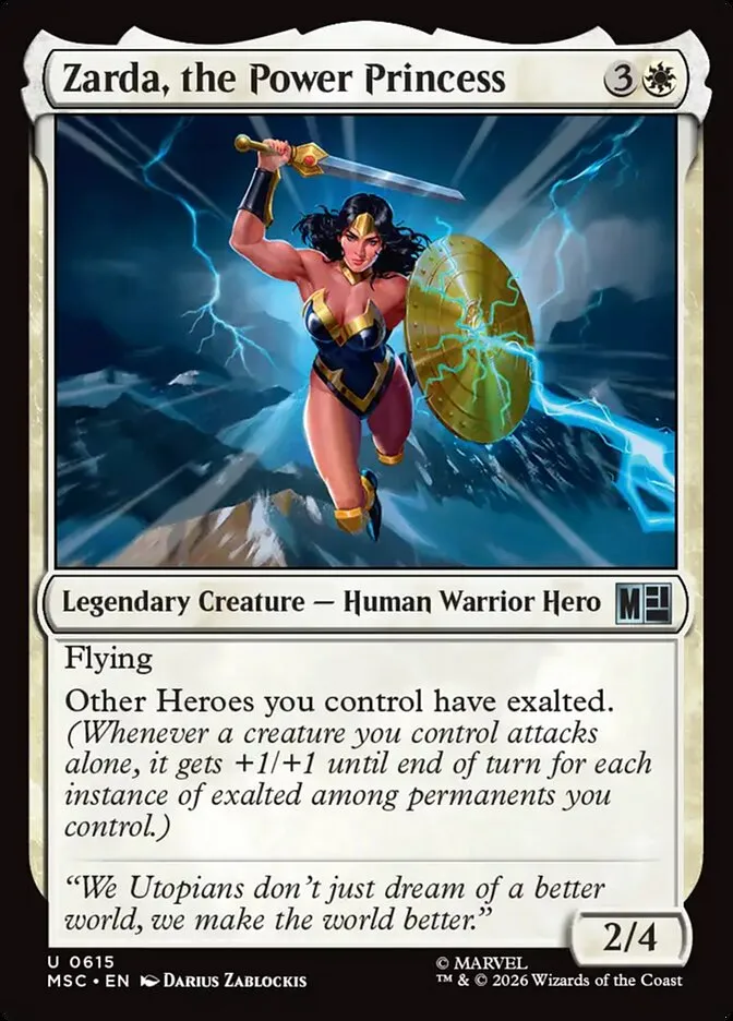 2026 Marvel Super Heroes Commander Zarda, the Power Princess #615 uncommon card image