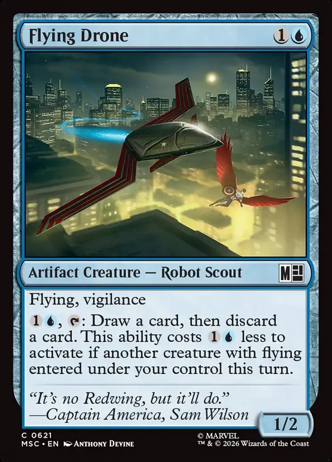 2026 Marvel Super Heroes Commander Flying Drone common #621 common card image