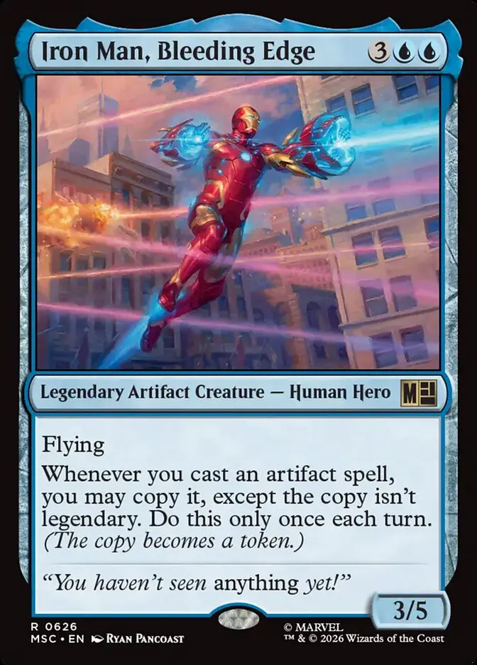 2026 Marvel Super Heroes Commander Iron Man, Bleeding Edge #626 rare card image