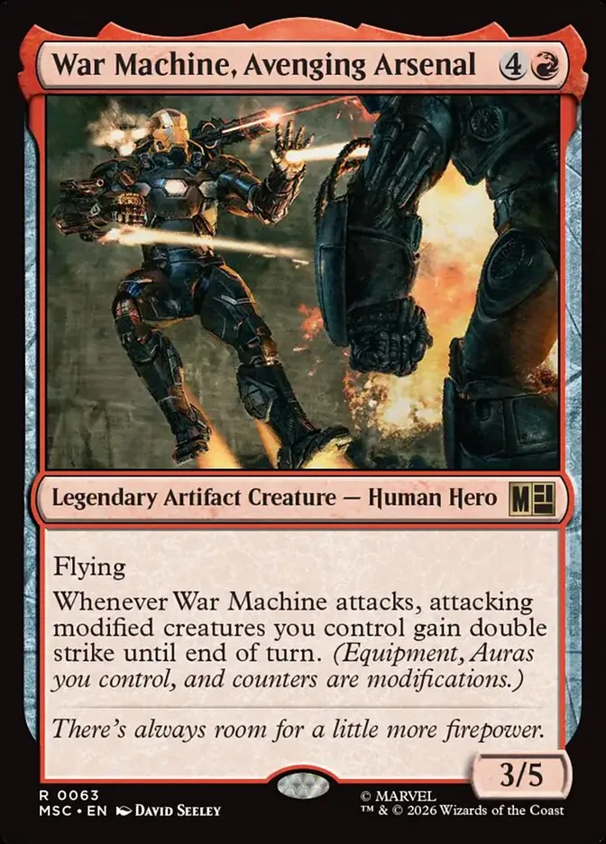 2026 Marvel Super Heroes Commander War Machine, Avenging Arsenal rare #63 rare card image