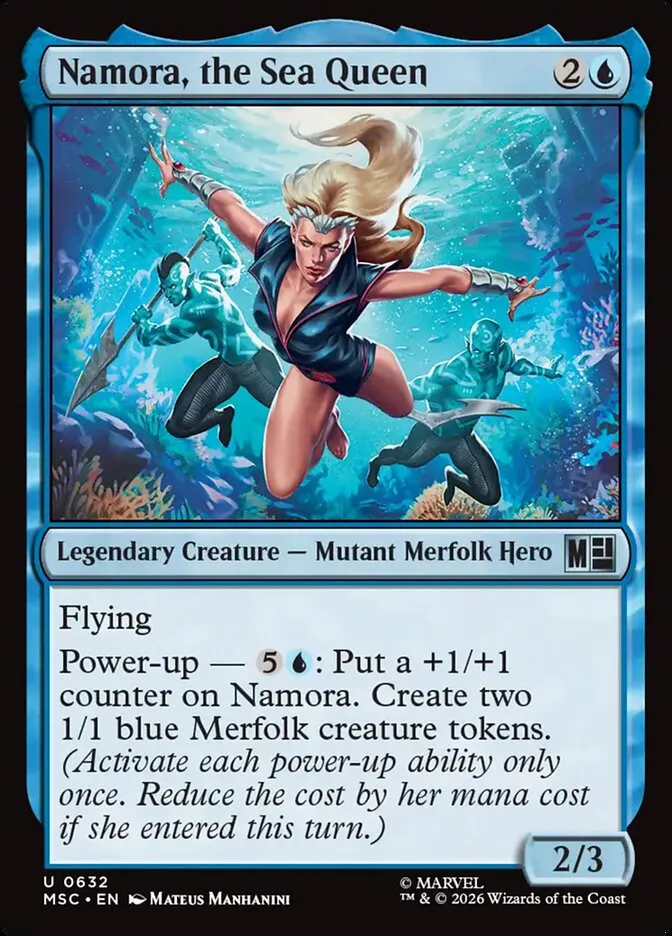 2026 Marvel Super Heroes Commander Namora, the Sea Queen #632 uncommon card image