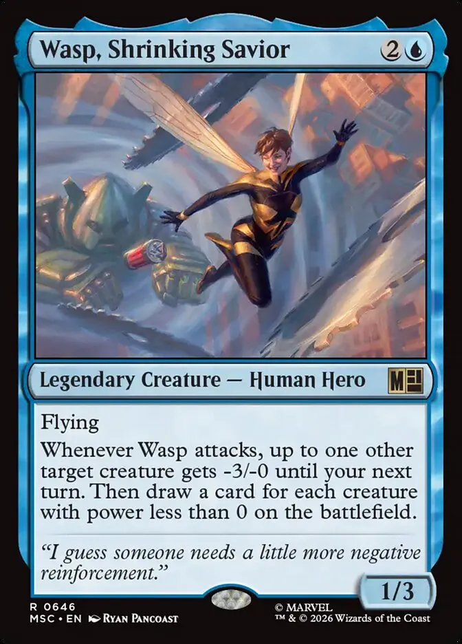 2026 Marvel Super Heroes Commander Wasp, Shrinking Savior rare #646 rare card image
