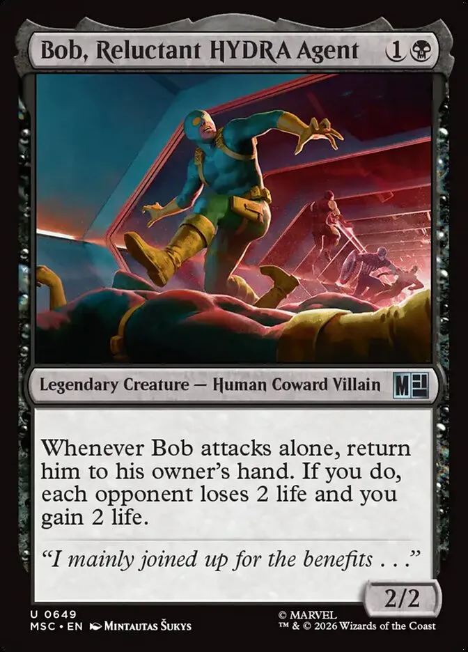 2026 Marvel Super Heroes Commander Bob, Reluctant HYDRA Agent #649 uncommon card image