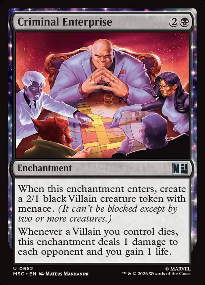 2026 Marvel Super Heroes Commander Criminal Enterprise #652 uncommon card image