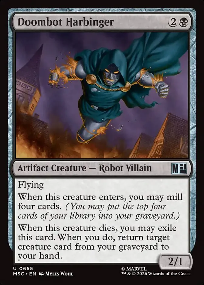2026 Marvel Super Heroes Commander Doombot Harbinger #655 uncommon card image