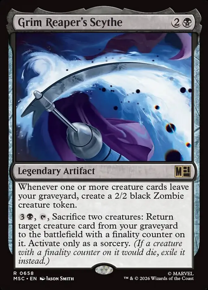 2026 Marvel Super Heroes Commander Grim Reaper's Scythe #658 rare card image